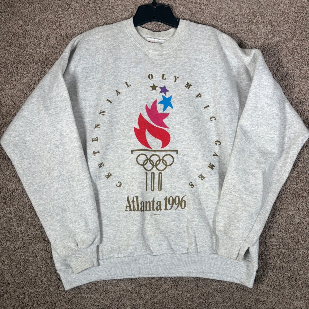 Vintage Hanes 1996 Atlanta Centennial Olympic Games Sweatshirt XL Gray 90s